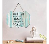 LMMIXEE Panneau en bois avec verset de la Bible vintage « The LORD Lives! Praise Be to My Rock ! » - 10,2 x 15,2 cm - Décoration murale familiale pour cuisine, chambre à coucher, salon, foyer