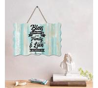 LMMIXEE Panneau en bois Bless The Food Before Us The Family Beside Us - Verse de la Bible - Décoration murale - Citation de Jésus pour chambre à coucher, salon, pendaison de crémaillère - 15,2 x 25,4