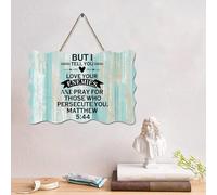 LMMIXEE Panneau en bois « But I You, Love Your Enemies » avec verset de la Bible de Jésus - Décoration murale rustique - Décoration murale religieuse pour maison, chambre à coucher, cuisine, salon