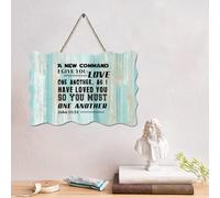 LMMIXEE Panneau en bois « I Give You Love One An 13:34 » avec verset de la Bible de Jésus - Décoration murale rustique pour maison, cuisine, salon, café, bar - 10,2 x 15,2 cm