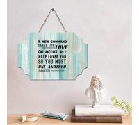 LMMIXEE Panneau en bois « I Give You Love One An 13:34 » avec verset de la Bible de Jésus - Décoration murale rustique pour salon, chambre à coucher, bureau - 15,2 x 25,4 cm