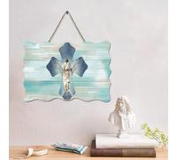 LMMIXEE Panneau en bois rétro vintage avec verset de la Bible « He Is Risen » - 15,2 x 25,4 cm - Décoration murale pour la maison, la cuisine, le salon, le café