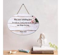 LMMIXEE Panneau en bois rustique avec verset de la Bible May Your Unfailing Love With Us, Lord, Even As We Put Our Hope in You. Panneau mural rustique pour chambre à coucher, salon 15,2 x 25,4 cm