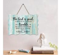 LMMIXEE Panneau en bois « The LORD Is Good » avec verset de la Bible de Jésus - Décoration murale de ferme - Citation religieuse pour maison, chambre à coucher, cuisine, salon - 10,2 x 15,2 cm