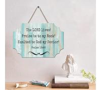 LMMIXEE Panneau en bois « The LORD Lives » avec verset de la Bible - Panneau en bois rustique - Décoration murale de ferme - Citation de Jésus pour salon, chambre à coucher, bureau - 15,2 x 25,4 cm