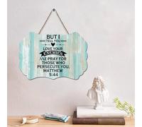 LMMIXEE Panneau en bois vintage Jésus « But I You, Love Your Enemies » - 10,2 x 15,2 cm - Décoration murale pour la maison, la chambre à coucher, la cuisine, le salon