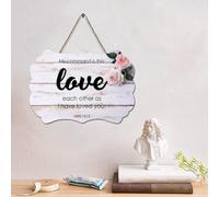 LMMIXEE Panneaux rustiques en bois de Jésus My Command Is This Love Each As I Have Loved You. 15 12 Décoration murale vintage en bois pour maison, grotte, porte, porche 10,2 x 15,2 cm