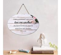 LMMIXEE Plaque en bois avec inscription « A New Command I Give You : Love One An An » en bois - Décoration murale rustique avec citation de Jésus pour maison, chambre à coucher, salon, cadeau de