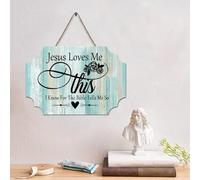 LMMIXEE Plaque en bois rustique avec verset de la Bible Jésus Loves Me This I Know For The Bible - Décoration murale amusante pour maison, portail, jardin, bars, cafés - 10,2 x 15,2 cm