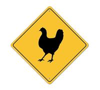 LMMIXEE Plaque en métal avec inscription « Chicken Xing » - Panneau d'avertissement « Caution Beware of Chicken Crossing Zone » - Montage facile - Panneau de rue fantaisie pour décoration de bar de