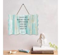 LMMIXEE Plaque murale en bois avec verset de la Bible rustique « I Have Set Before You » - Décoration murale rétro en bois - Décoration murale pour la maison, la grotte, le jardin, les bars, les cafés