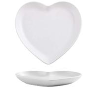LMMJYF Assiette créative d'amour Nordique de 6/8 po Assiette de Couple en Forme de Coeur Vaisselle en céramique Bol à Soupe de 8 po-Assiette Blanche de 6 Pouces