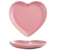 LMMJYF Assiette créative d'amour Nordique de 8 Pouces 8,5 Pouces Bol à Soupe Assiette à dîner en Forme de Coeur Vaisselle en céramique-Assiette Rose 8 Pouces