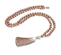 LMMSHA Accessoire de Chapelet Religieux en Argent Sterling pour Femmes Hommes - Collier noué Rudraksha