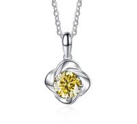 LMMSHA Accessoires 1CT Colliers Moisanite Collier Femmes avec D Couleur J Blue/Pink Diamond Pendant Bijoux pour Les Filles Maman