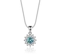 LMMSHA Accessoires de décoration - Pendentif Bleu Rose moissanite pour Femmes, châle à liseré éclat des tournesols, Paires de Naissance de Femmes - fête des mères, Anniversaire Valentine