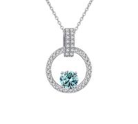 LMMSHA Accessoires de décoration - Pendentif Bleu Rose moissanite pour Femmes, châle à liseré éclat des tournesols, Paires de Naissance de Femmes - fête des mères, Anniversaire Valentine