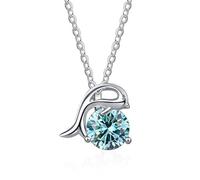 LMMSHA Accessoires de décoration - Pendentif Bleu Rose moissanite pour Femmes, châle à liseré éclat des tournesols, Paires de Naissance de Femmes - fête des mères, Anniversaire Valentine
