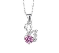 LMMSHA Accessoires décorations Colliers de Cygne Moisanite Collier avec 1ct d Couleur Jaune Blue/Pink Diamond Pendant, Bijoux pour Femmes Maman Girls Girl