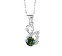 LMMSHA Accessoires décorations Colliers de Cygne Moisanite Collier avec 1ct d Couleur Jaune Blue/Pink Diamond Pendant, Bijoux pour Femmes Maman Girls Girl