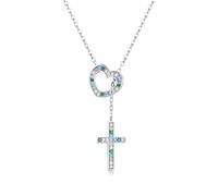 LMMSHA Accessoires délicats pour Les Femmes Filles, Brillant CZ - Foi Coeur Croix, Gothique Punk catholique Religieux