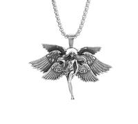 LMMSHA Accessoires pour Filles, Pendentif rétro-Aile Classique Petite Fille priant Hommes des Femmes en Charme Bijoux - Collier d'ange Gardien,