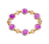 LMMSHA Bracelet en Verre Teint à Encre glacée, Bénédiction Bonne Chance Berge de Jade Bracelets de Couleur, Bracelets Extensibles Brangles pour Femmes Bijoux de Plage d'été