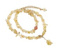 LMMSHA Bracelet Feng Shui, Bracelet Citrine Perles Nugget Berons Feng Shui Bracelet Chakra Positivité Luxurious Vacation Bijoux Crystal Bracelet Facile pour Ajuster
