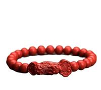 LMMSHA Bracelet Feng Shui, Bracelet Feng Shui Cinnabar Crystal Prosperity Amulet Quartz Bracelet Chakra Strong Talisman Contre l'attraction de l'argent Yang Good Luck