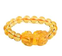 LMMSHA Bracelet Feng Shui, Feng Shui Bracelet à Quartz Jaune Bracelet Crystal Bracelet Attire la Richesse du Bracelet Jaune Bracelet Bracelet (12 mm)