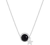LMMSHA Collier en Argent Sterling, Cristal pour WOME Black Onyx Pendant Prendy Trendy Delate Chai Bijoux de Ses Filles Couples