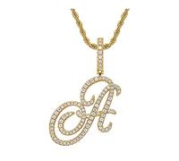 LMMSHA féminins chaîne de la fête des mères du Ramadan Hop Hip Jewelry Collier Diamond Pendant Femme Pendre Pendrant Capital Pendants Colliers pour sœur
