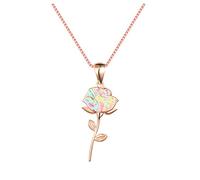 LMMSHA Femmes Pendants pour la fête des mères Ramadan Zircon Copper Pendant Heart Ladies Bijoux Micro-Collier plaqué Mes de Rose pendents Colliers