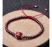 LMMSHA Feng Shui Wealth Bracelet Cinnabar Heaing Crystal Garnet Bracelet Luck Charm pour 2021 Année d'Ox Strong Talisman Red Bracelet pour Protection Bonne Chance Prosperity / 2026, 21213