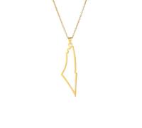 LMMSHA Girls Accessoires Palestine Carte Pendant Le Pendentif Country Géographie Colliers pour Femmes Bijoux Gift en Gros - Collier Israël, ramenez-Les Home Dog