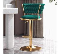 LMMSHA Lot de 2 tabourets de Bar en Velours à Hauteur de comptoir avec Dossier Bas Cadre doré, chaises pivotantes pour îlot de Cuisine, Bistro, Restaurant (B)