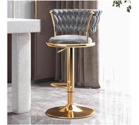 LMMSHA Lot de 2 tabourets de Bar en Velours à Hauteur de comptoir avec Dossier Bas Cadre doré, chaises pivotantes pour îlot de Cuisine, Bistro, Restaurant (F)