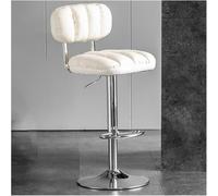 LMMSHA Tabouret de Bar en Cuir PU, Tabouret de Bar pivotant réglable avec Dossier Bras, Remplissage en éponge épaisse, comptoir de Transport aérien (Blanc 1)