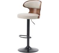 LMMSHA Tabourets de Bar réglables pour comptoir de Cuisine, tabourets de Bar pivotants en Bois courbé avec Repose-Pieds arrière Rembourrage en Simili Cuir (D)