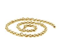LMMSHX 2-10MM Cable Chain, Fermeture Cadenassée Étiquette en Or/Silver Oval Chaîne d'Ancre de Bois pour Hommes et Garçons