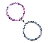 LMMSHX Bracelets de Couple 2pcs Aimant d'attraction Bracelet d'onyx en Pierre altérée Naturelle pour Les Bracelets d'amant Cadeau