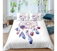 LMMSMGS Housse de Couette 140x200 Filet Parure de Lit 2 Personnes avec Fermeture Éclair Doux Respirant Microfibre Housse de Couette et 1 Taie d'oreiller 65x65 cm