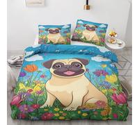 LMMSMGS Housse de Couette 200x200 Carlin Parure de Lit 200x200 Adulte 2 Personnes avec Fermeture Éclair Doux Respirant Microfibre Housse de Couette et 2 Taie d'oreiller 65x65 cm