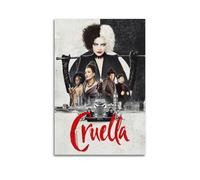 LMMZPUD Poster décoratif sur toile du film Cruella de sorcière, noir et blanc, poster d'art mural moderne pour chambre à coucher (20 x 30 cm)