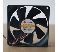 LMNCBVYA Beautyrankle 12V 80mm Y.S.TECH FD128020HL Cooling Fan - 3-Wire Double Ball Bearing - Low Noise and High Efficiency