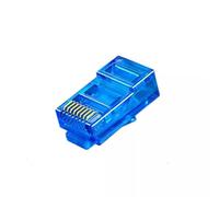 LMNCBVYA Category 6 Unshielded Colorful RJ45 Network Connectors - 100pcs Pure Copper Gold-Plated 8-Pole Blue Interface