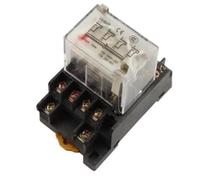 LMNCBVYA HH64P Petite alimentation électromagnétique intermédiaire AC 240 V 10 A avec base - Formulaire de contact 14 broches, quatre ouvertures et quatre fermées (1 pièce D)