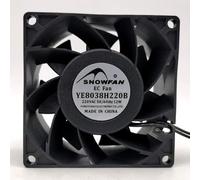 LMNCBVYA Low Noise, Maintenance-Free Double Ball Bearing, Ideal for HVAC and Electronics CoolingYE8038H220B 12W 80mm High Volume Axial Flow Fan - 3600RPM