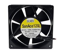 LMNCBVYA Server Transformer Cabinet Fan - Model 109L1248H182, 0.18A, Double Bearing, Aluminum Frame High-Performance 120mm DC 48V(2wire A1 plug)