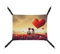 LMNGH Hamac à suspendre pour chat - Respirant - Coussin de repos - Réglable - Couple d'amour - Lit pour chat - Hamac pour animal domestique